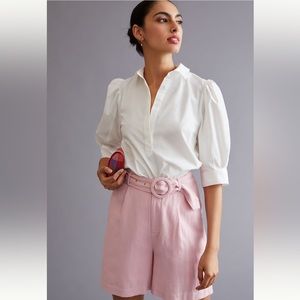 Anthropologie Maeve Poplin Henley Shirt